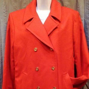 Pendleton Red Peacoat 100% Wool Stroller Jacket